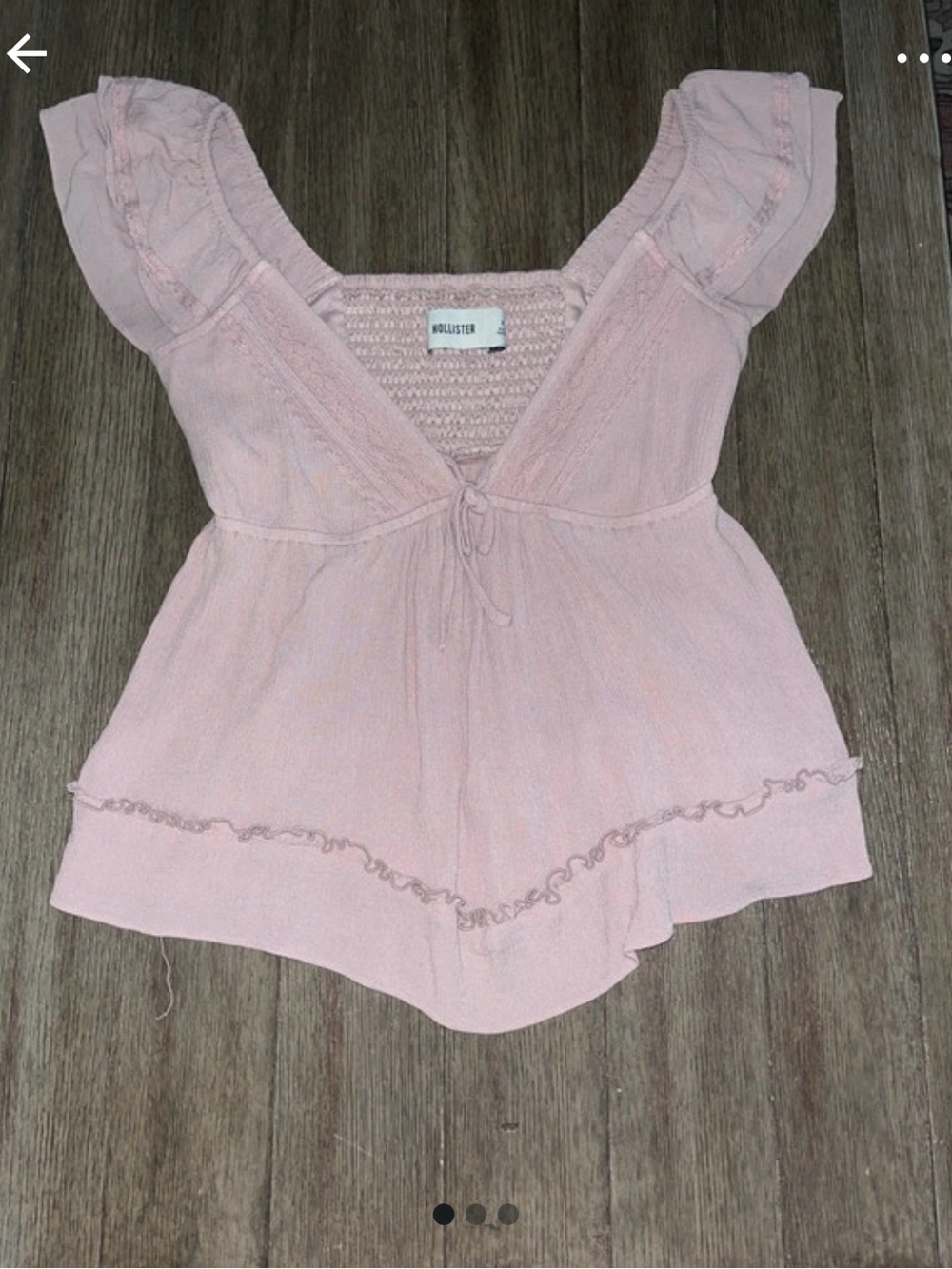 Hollister Light Pink Ruffle Tie-Front Peplum Camisole